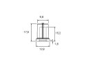 7973# Głka pot czarna śred - 10mm wsk.srebrny`