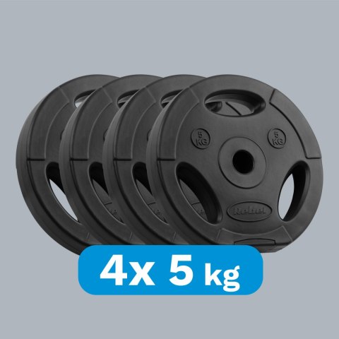 Obciążenie bitumiczne zestaw 4x5kg, otwór 31mm, talerz z uchwytami, REBEL ACTIVE Obciążenie bitumiczne zestaw 4x5kg, otwór 31mm, talerz z uchwytami, REBEL ACTIVE