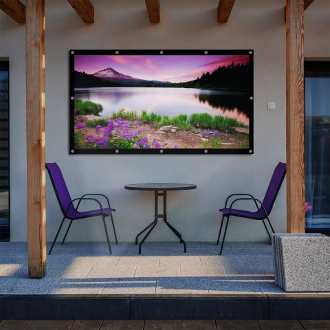 Ekran projekcyjny Maclean, 84", 190x170cm, obramowanie 25mm 16:9, haczyki do naciągu, MC-980 Ekran projekcyjny Maclean, 84", 190x170cm, obramowanie 25mm 16:9, haczyki do naciągu, MC-980