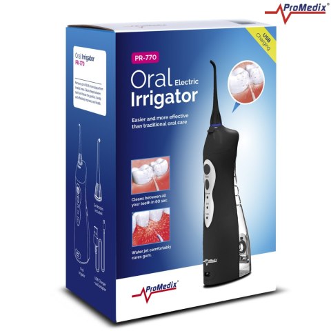 Irygator bezprzewodowy Promedix, dentystyczny, stomatologiczny do zębów, zapasowe końcówki , kolor czarny, PR-770 B Irygator bezprzewodowy Promedix, dentystyczny, stomatologiczny do zębów, zapasowe końcówki , kolor czarny, PR-770 B