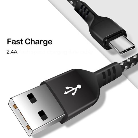 Kabel USB C Maclean, wspierający Fast Charge, przesył danych, 2.4A, 5V/2.4A, czarny, dł. 2m, MCE482 Kabel USB C Maclean, wspierający Fast Charge, przesył danych, 2.4A, 5V/2.4A, czarny, dł. 2m, MCE482