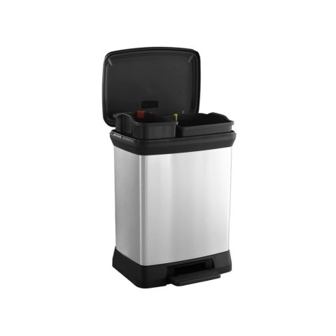 Kosz z pedałem do segregacji Curver Deco Bin metalalizowany 10+18L Kosz z pedałem do segregacji Curver Deco Bin metalalizowany 10+18L