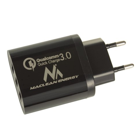 Ładowarka sieciowa Maclean, Qualcomm Quick Charge, QC 3.0 - 3.6-6V/3A, 6-9V/2A, 9-12V/1.5A, 2 gniazda 5V/2.1A, Czarna, MCE479 B Ładowarka sieciowa Maclean, Qualcomm Quick Charge, QC 3.0 - 3.6-6V/3A, 6-9V/2A, 9-12V/1.5A, 2 gniazda 5V/2.1A, Czarna, MCE479 B