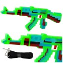 Karabin Pikselowy Broń Światła Dźwięki Zielony 39cm