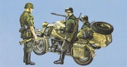 Model plastikowy bmw r75 z przyczepką boczną