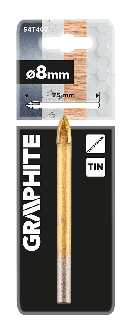 Wiertło uniwersalne TiN, 8 mm Wiertło uniwersalne TiN, 8 mm