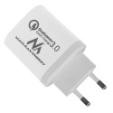 Ładowarka sieciowa Maclean, Qualcomm Quick Charge, QC 3.0 - 3.6-6V/3A, 6-9V/2A, 9-12V/1.5A, 2 gniazda 5V/2.1A, Biała, MCE479 W