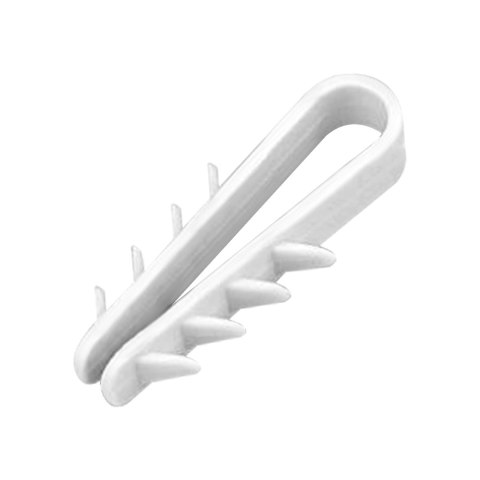 Uchwyt kablowy wbijany, przewód okrągły ? 12mm, biały, 100 szt. Uchwyt kablowy wbijany, przewód okrągły ? 12mm, biały, 100 szt.