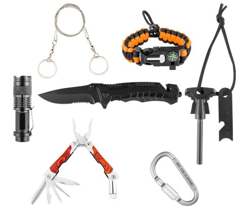 Zestaw survivalowy 8 w 1 w pudełku Zestaw survivalowy 8 w 1 w pudełku