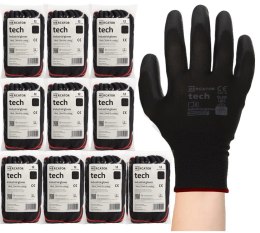 Rękawice Robocze MERCATOR Tech Black+Black PU - 120 Par (7 - S)