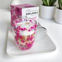 Szklanka termiczna z kwiatami w środku, gipsówka hortensje róż 300 ml 1szt SZK174