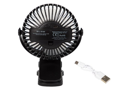 44-506# Wentylator biurkowy z klipsem 10cm usb+akumulator czarny 44-506# Wentylator biurkowy z klipsem 10cm usb+akumulator czarny