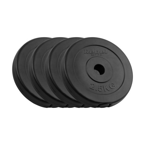 Obciążenie bitumiczne zestaw 4x2.5kg, otwór 31mm, talerz klasyczny, REBEL ACTIVE Obciążenie bitumiczne zestaw 4x2.5kg, otwór 31mm, talerz klasyczny, REBEL ACTIVE