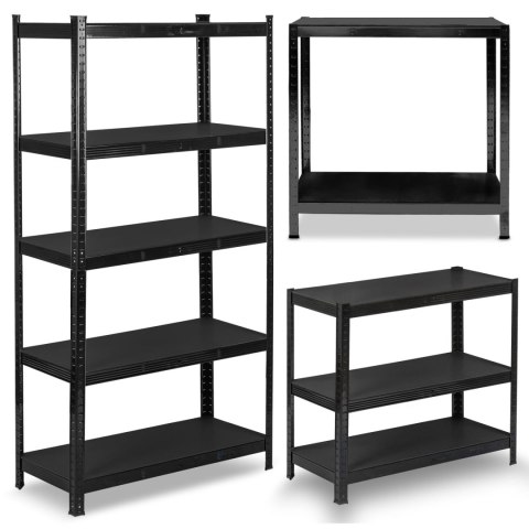 Regał metalowy magazynowy 180 x 90 x 40 cm Humberg HR-851 czarny Regał metalowy magazynowy 180 x 90 x 40 cm Humberg HR-851 czarny