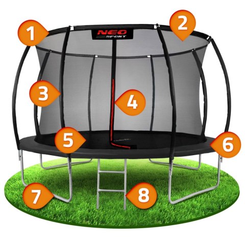 Trampolina ogrodowa profilowana 12ft/374cm z siatką wewnętrzną Neo-Sport Trampolina ogrodowa profilowana 12ft/374cm z siatką wewnętrzną Neo-Sport