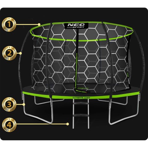 Trampolina ogrodowa profilowana 12ft/374cm z siatką wewnętrzną Neo-Sport Trampolina ogrodowa profilowana 12ft/374cm z siatką wewnętrzną Neo-Sport