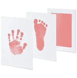 DA83B Niebrudzący odcisk rączki stópki 10x15,3 cm pink