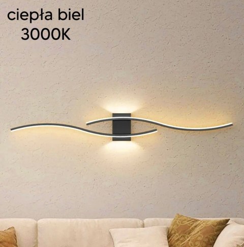 ZD149B Lampa scienna kinkiet czarny 60cm ciepły biały ZD149B Lampa scienna kinkiet czarny 60cm ciepły biały