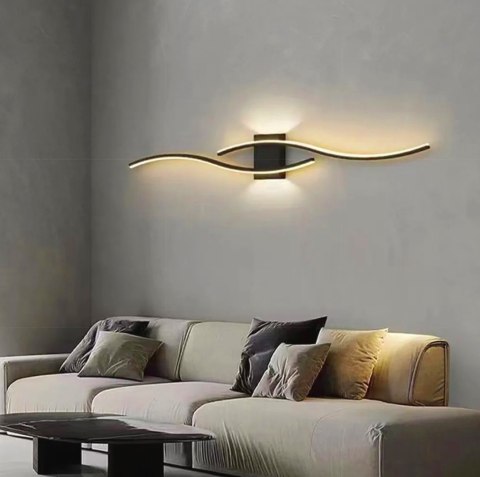 ZD149B Lampa scienna kinkiet czarny 60cm ciepły biały ZD149B Lampa scienna kinkiet czarny 60cm ciepły biały