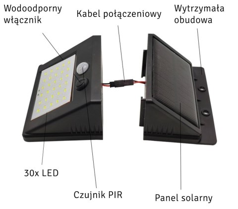 ZD53B Lampa solarna 30led z czujnikiem ZD53B Lampa solarna 30led z czujnikiem