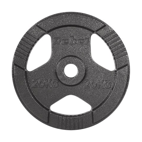 Obciążenie żeliwne olimpijskie 20kg, otwór 51mm, talerz z uchwytami, REBEL ACTIVE Obciążenie żeliwne olimpijskie 20kg, otwór 51mm, talerz z uchwytami, REBEL ACTIVE