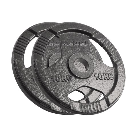 Obciążenie żeliwne olimpijskie zestaw 2x10kg, otwór 51mm, talerz z uchwytami, REBEL ACTIVE Obciążenie żeliwne olimpijskie zestaw 2x10kg, otwór 51mm, talerz z uchwytami, REBEL ACTIVE