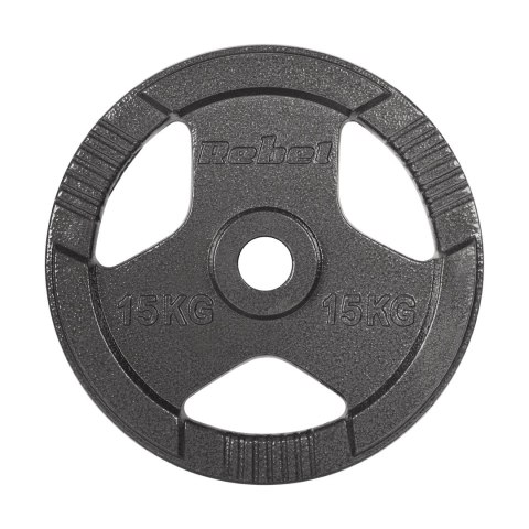 Obciążenie żeliwne olimpijskie zestaw 2x15kg, otwór 51mm, talerz z uchwytami, REBEL ACTIVE Obciążenie żeliwne olimpijskie zestaw 2x15kg, otwór 51mm, talerz z uchwytami, REBEL ACTIVE