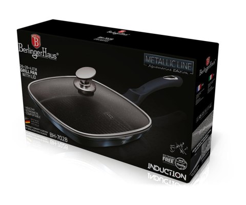 PATELNIA GRANITOWA GRILL 28CM BERLINGER HAUS METALLIC AQUAMARINE BH-7028 PATELNIA GRANITOWA GRILL 28CM BERLINGER HAUS METALLIC AQUAMARINE BH-7028