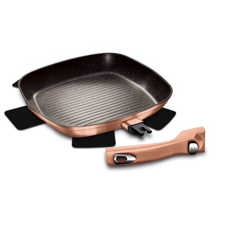 PATELNIA GRANITOWA GRILL 28cm ODPINANY UCHWYT BERLINGER HAUS METALLIC LINE ROSE GOLD BH-1950 PATELNIA GRANITOWA GRILL 28cm ODPINANY UCHWYT BERLINGER HAUS METALLIC LINE ROSE GOLD BH-1950
