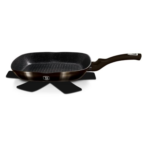 PATELNIA GRANITOWA GRILLOWA 28x28cm BERLINGER HAUS SHINY BLACK BH-6611 PATELNIA GRANITOWA GRILLOWA 28x28cm BERLINGER HAUS SHINY BLACK BH-6611