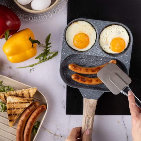 PATELNIA MARMURKOWA 3 W 1 DO JAJEK NALEŚNIKÓW PLACKÓW GRILL KLAUSBERG KB-7817 SZARA PATELNIA MARMURKOWA 3 W 1 DO JAJEK NALEŚNIKÓW PLACKÓW GRILL KLAUSBERG KB-7817 SZARA
