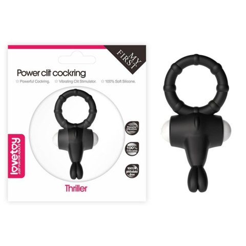 Power Clit Silicone Cockring Black Power Clit Silicone Cockring Black