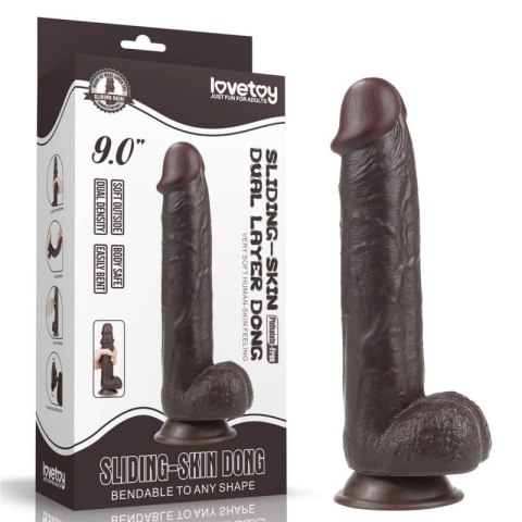 9.0'' Sliding Skin Dual Layer Dong - Black 9.0'' Sliding Skin Dual Layer Dong - Black