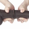 9&#039;&#039; Sliding Skin Dual Layer Dong - Black