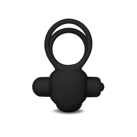 Power Clit Duo Silicone Cockring Black Power Clit Duo Silicone Cockring Black