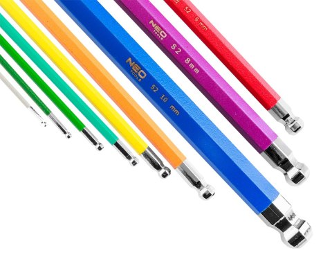 KLUCZE SZEŚCIOKĄTNE 1.5-10 MM, ZESTAW 9 SZT. KLUCZE SZEŚCIOKĄTNE 1.5-10 MM, ZESTAW 9 SZT.