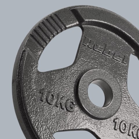Obciążenie żeliwne olimpijskie zestaw 2x10kg, otwór 51mm, talerz z uchwytami, REBEL ACTIVE Obciążenie żeliwne olimpijskie zestaw 2x10kg, otwór 51mm, talerz z uchwytami, REBEL ACTIVE