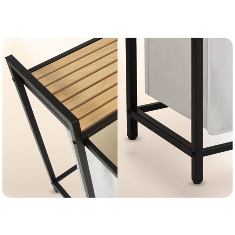 Kosz na pranie bieliznę dwukomorowy na stelażu 80 l Massido Kosz na pranie bieliznę dwukomorowy na stelażu 80 l Massido