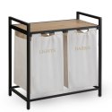 Kosz na pranie bieliznę dwukomorowy na stelażu 80 l Massido Kosz na pranie bieliznę dwukomorowy na stelażu 80 l Massido