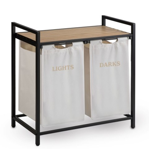 Kosz na pranie bieliznę dwukomorowy na stelażu 80 l Massido Kosz na pranie bieliznę dwukomorowy na stelażu 80 l Massido