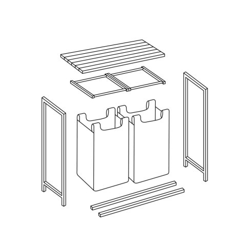 Kosz na pranie bieliznę dwukomorowy na stelażu 80 l Massido Kosz na pranie bieliznę dwukomorowy na stelażu 80 l Massido