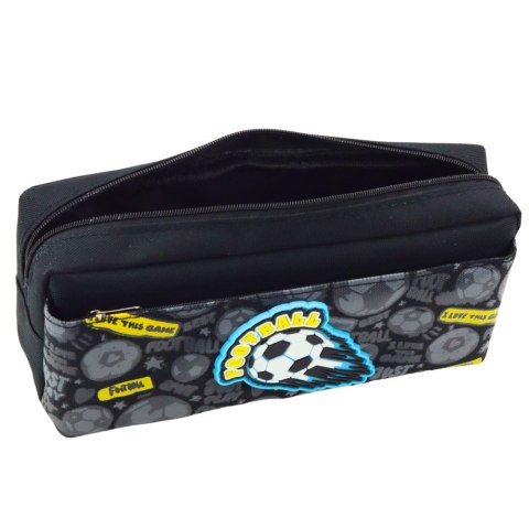 Piórnik Organizer Szkolny z Piłką Nożną Dwie Kieszenie Czarny Piórnik Organizer Szkolny z Piłką Nożną Dwie Kieszenie Czarny