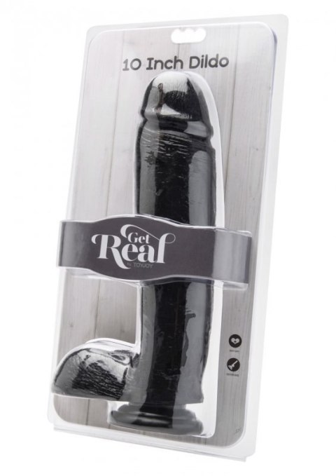 Dildo 10 inch with Balls Black Dildo 10 inch with Balls Black
