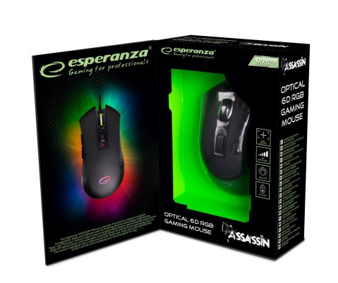 EGM601 Esperanza mysz przewod. gaming led rgb 6d opt. usb assassin EGM601 Esperanza mysz przewod. gaming led rgb 6d opt. usb assassin