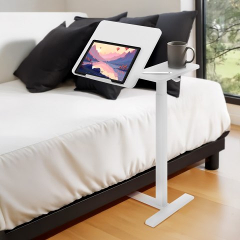 Mobilne biurko/stand na laptop Maclean, białe, regulacja wysokośc 76-109cm, max. 30kg , MC-120 W Mobilne biurko/stand na laptop Maclean, białe, regulacja wysokośc 76-109cm, max. 30kg , MC-120 W