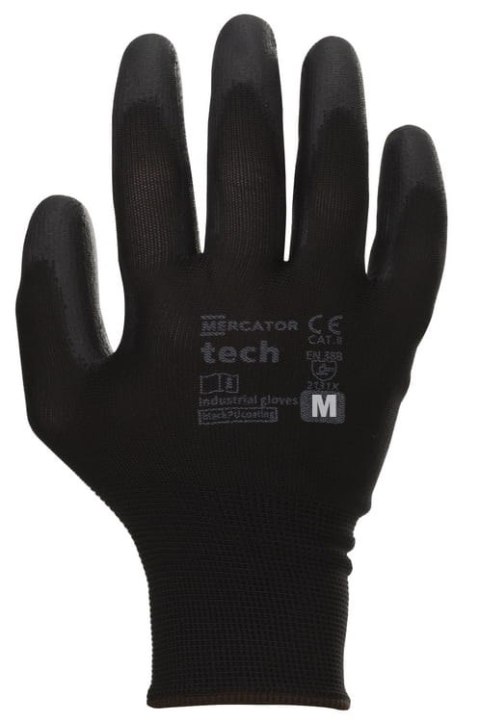 Rękawice Robocze MERCATOR Tech Black+Black PU - 1 Para (8 - M) Rękawice Robocze MERCATOR Tech Black+Black PU - 1 Para (8 - M)