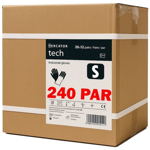 Rękawice Robocze MERCATOR Tech Black+Black PU - 240 Par (9 - L) Rękawice Robocze MERCATOR Tech Black+Black PU - 240 Par (9 - L)
