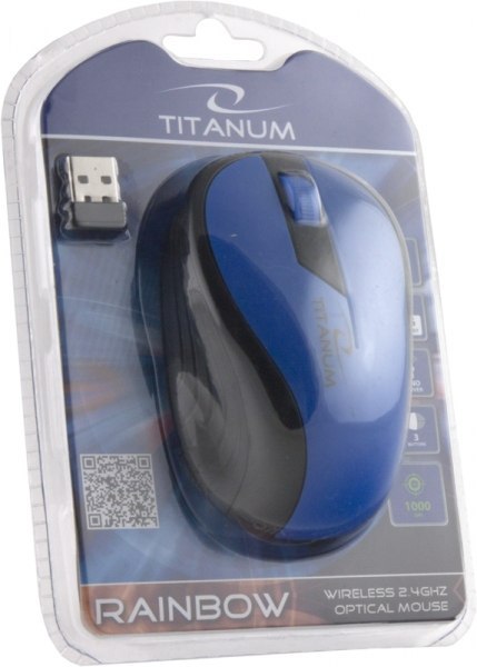 TM114B Mysz bezprzewodowa 2.4GHz 3D optyczna USB Rainbow niebieska TM114B Mysz bezprzewodowa 2.4GHz 3D optyczna USB Rainbow niebieska