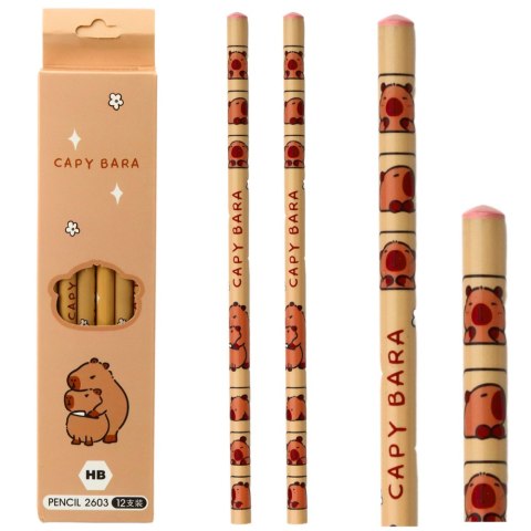 Zestaw Ołówków Do Szkicowania Z Kapibarą 12 Sztuk Zestaw Ołówków Do Szkicowania Z Kapibarą 12 Sztuk