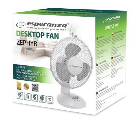 EHF004WE Esperanza wentylator 9'' biurkowy zephyr EHF004WE Esperanza wentylator 9'' biurkowy zephyr